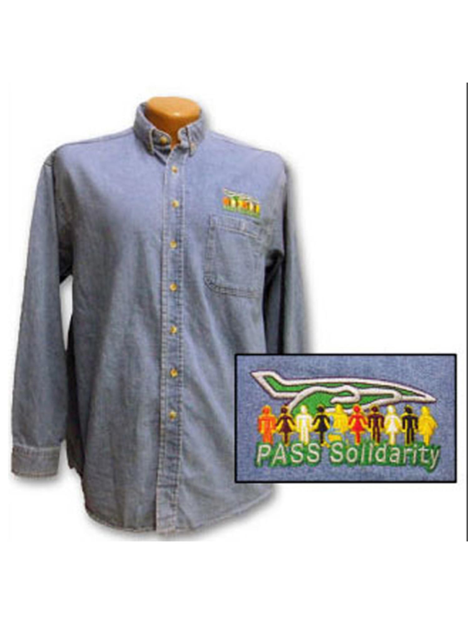 10068 UL Pass Solidarity Denim Shirt W/Embroidery